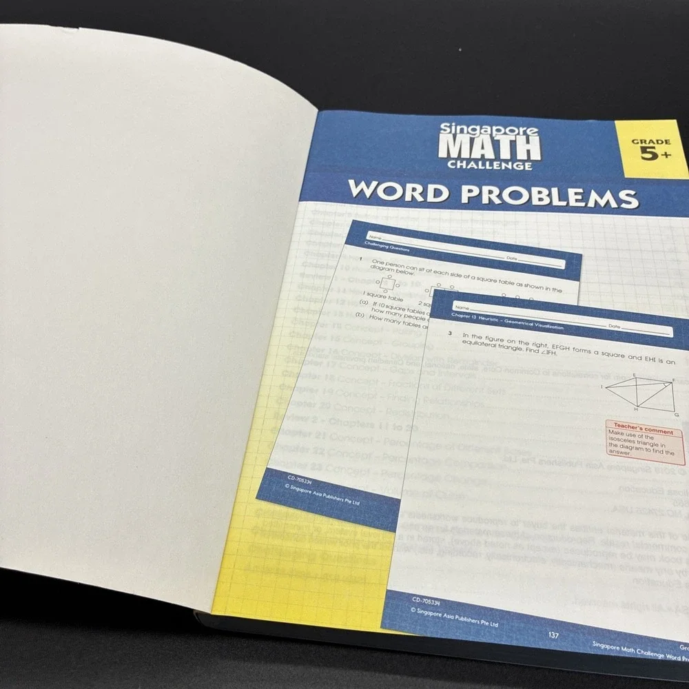 Singapore Math Challenge Word Problems Grade 5 Workbook Paperback